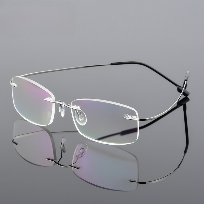 Elderly alloy frameless super elastic stall film ultra light metal glasses reading glasses frameless glasses for the elderly