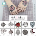 瑞卡龙新款防水复古花纹手背纹身贴纸 时尚异域花朵纹身贴tattoo