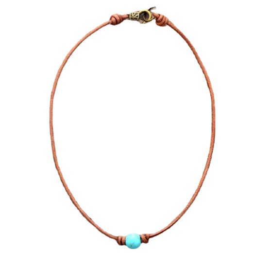 Fashion Jewelry Turquoise White Pine Powder Crystal Short Necklace Women Fashion Necklace Jewelry