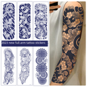 Semi-permanent Juice Herbal Tattoo Sticker Full Arm Big Blossom Arm Cherry Blossom Sea Wave Blossom Legs Old Traditional Men's Non-reflective Waterproof