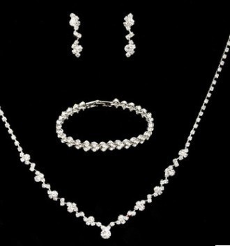 Bridal Claw Chain Jewelry Full Rhinestone Welding Temperament Diamond Earrings Necklace Simple Set Carina Lau Same Style