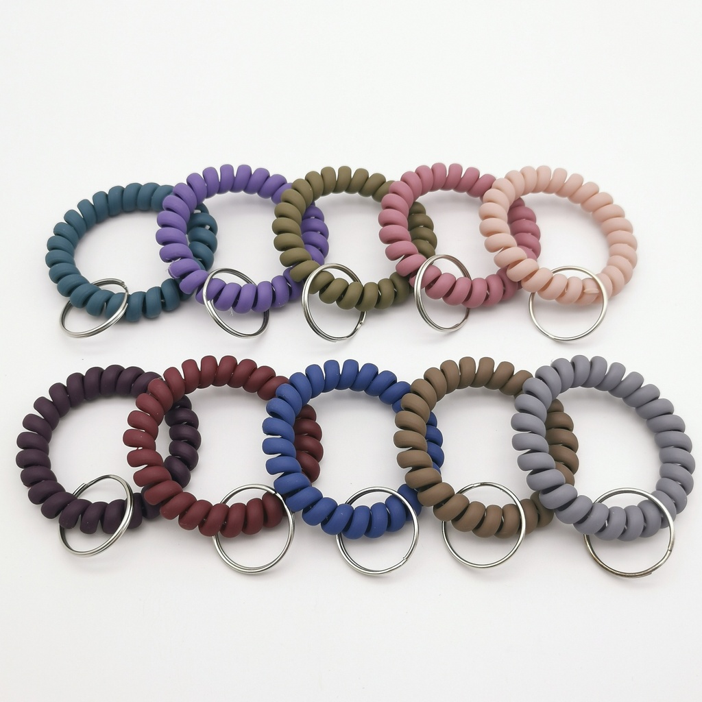 Source manufacturers plastic telephone line frosted hand ring fashion telephone line key ring bracelet color matte telephone line