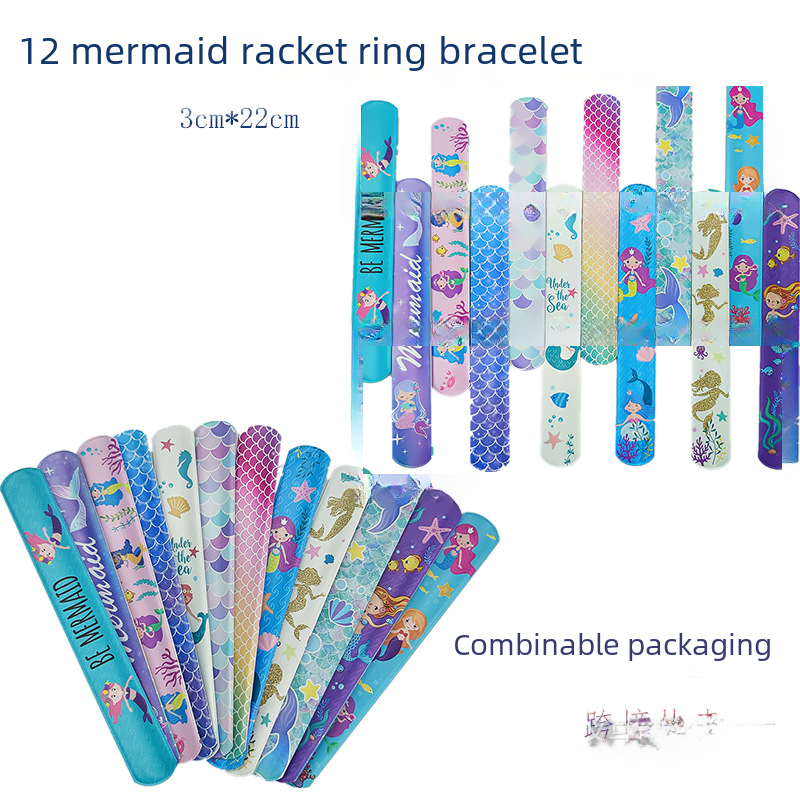 Mermaid Pat Ring PVC Mermaid Princess Pat Ring Bracelet 48/72 Set of Pat Music
