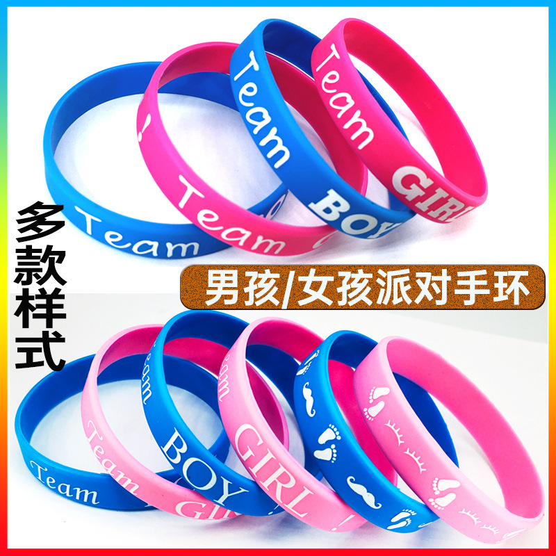 Team boy Girl gender reveal party silicone bracelet graduation season opening celebration wristband