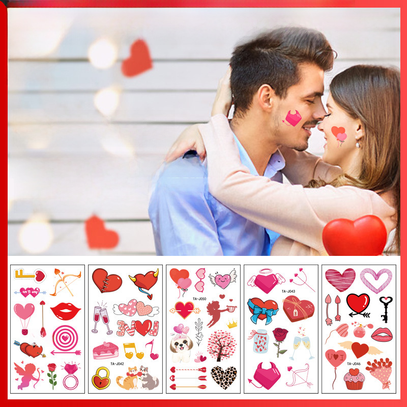 Valentine's Day Tattoo Proposal Couple's Expression Atmosphere Party Love Gift Disposable Temporary Tattoo Sticker