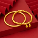 Shake the sound of the little red book national style with the inheritance of two generations of Huan lotus bracelet ancient method plating 18k gold lotus bracelet