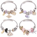 DIY stainless steel titanium steel bracelet gold eight Mans star Pink Love Crown pony beaded bracelet jewelry