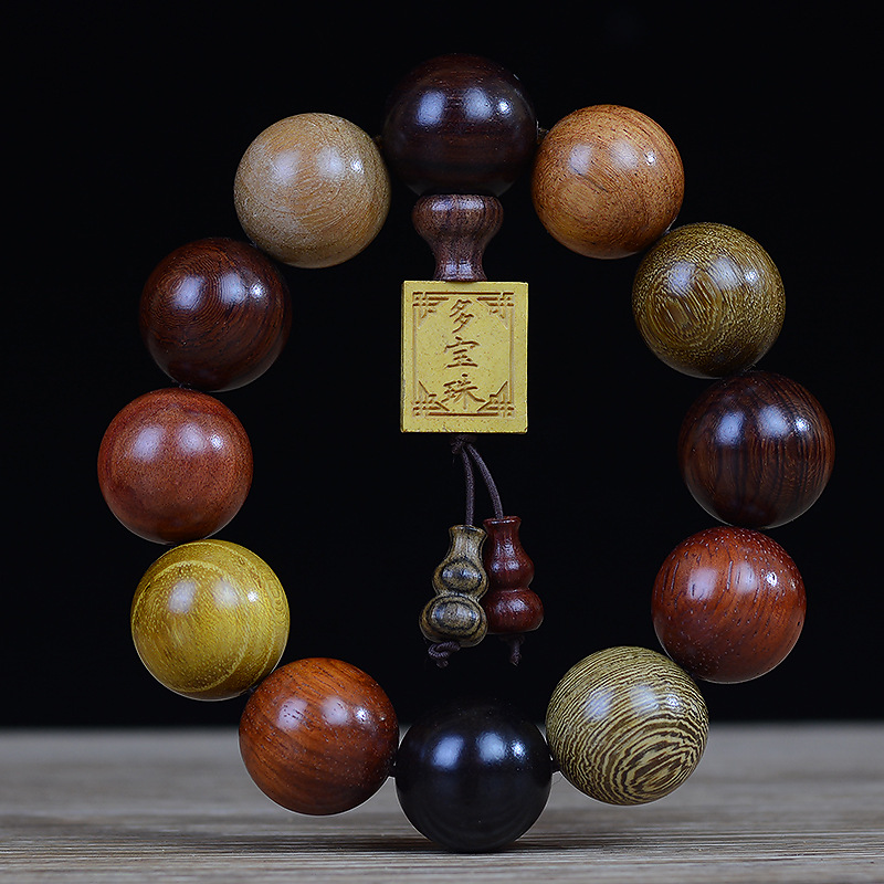 Multi-treasure beads bracelet 2.0 kinds of mahogany bracelet for men and women couples bracelet stall wooden cultural play beads manufacturers