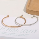 Opening Bracelet Middle Squashed Metal C- shaped Bracelet Jewelry Ladies Bracelet