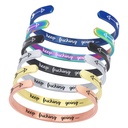 hot 6mm open bracelet double-sided lettering corrosion font pattern adjustable bracelet