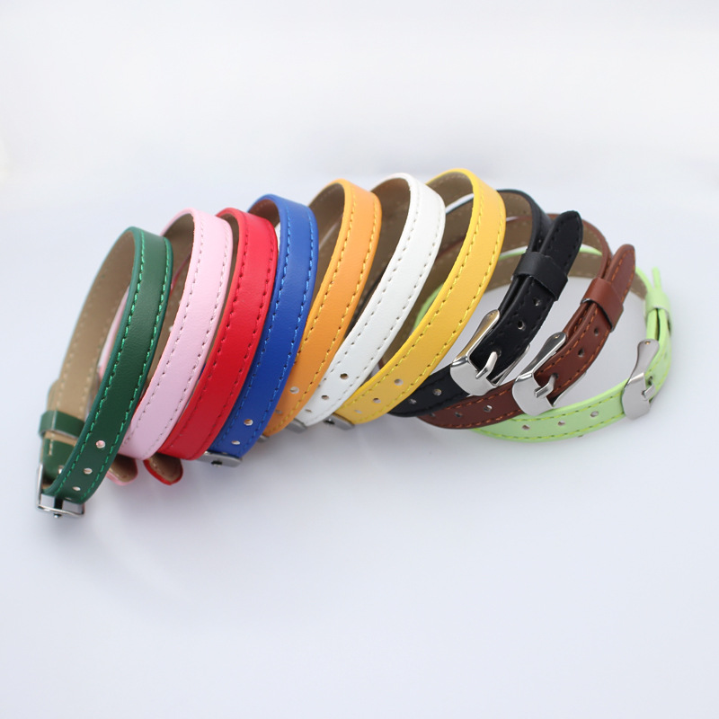 8mm Imitation Leather Wrist Band PU Leather Bracelet diy Personality Bracelet Wearable Letter Oil Dropping Jewelry Accessories