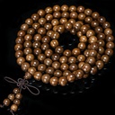 Golden silk sandalwood bracelet 0.6 8mm108 submerged beads men's and women's hand string rosary beads stall jewelry