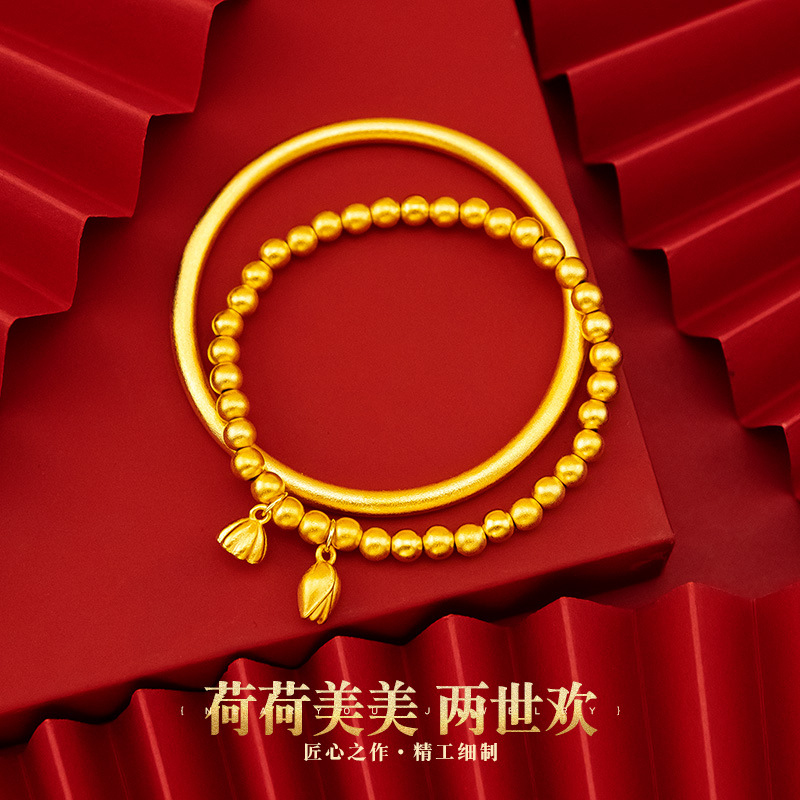 Shake the sound of small red book net red with the inheritance of two generations of Huan Lotus bracelet Vietnam Shajin ancient method Lotus bracelet