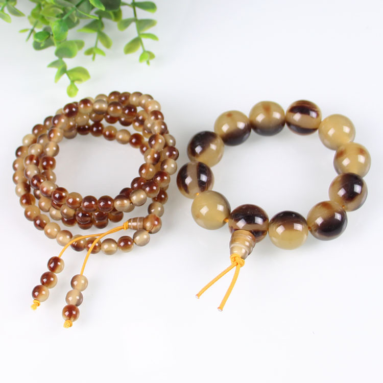 Horn bracelet 2.0 hanging gourd horn handball 8mm108 beads bracelet resin imitation horn crafts