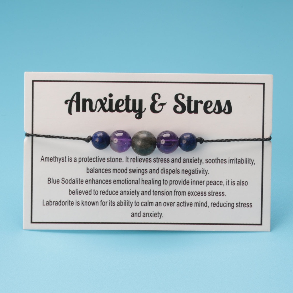 Stone Beaded Wax Line Bracelet Anti-anxiety Amethyst Flash Stone Combination Creative Crystal Women's Hand Rope