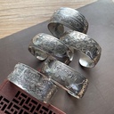 Retro Ethnic Style Silver Bracelet Carved Open Wide Bracelet Fashion Personality Miao Silver Do Old Antique Jewelry