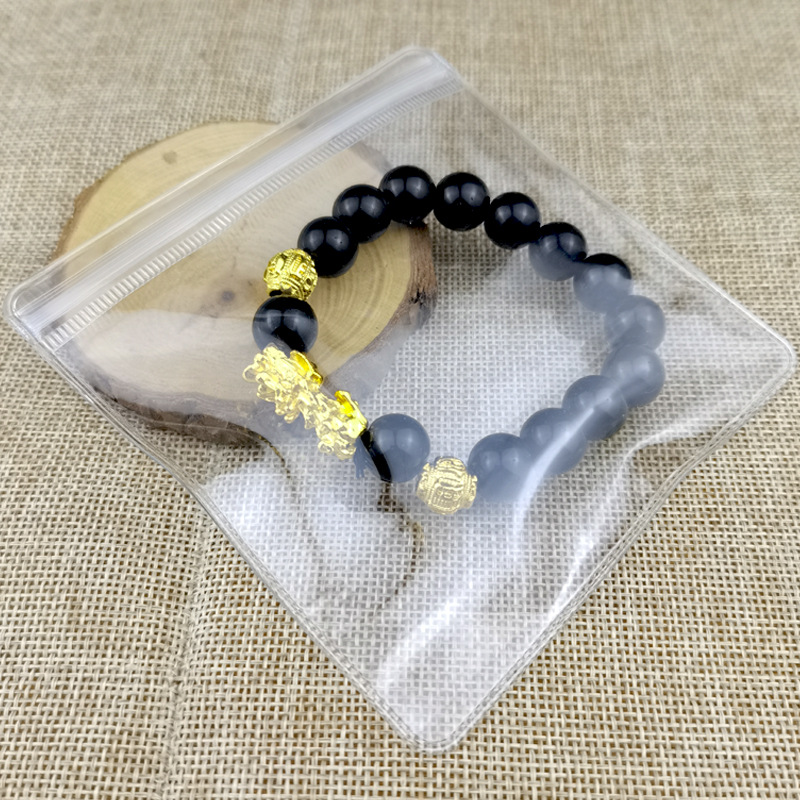 Shake the sound of the same imitation obsidian men's bracelet imitation Vietnam gold Pixiu bracelet six-character mantra beads bracelet