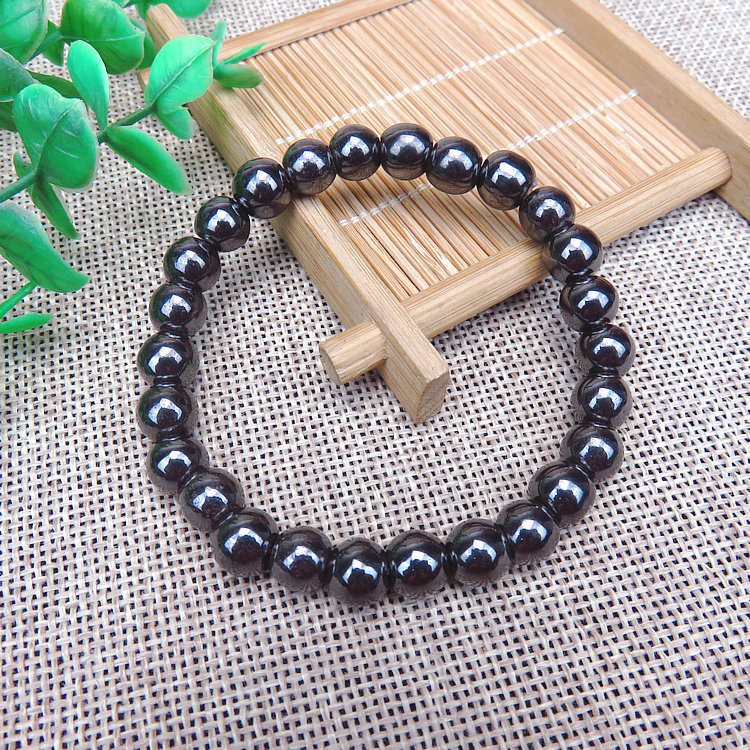 E033 manufacturers 8mm round bead magnetic magnet bracelet health magnetic therapy health care magnetic bracelet gift