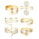 Hot-selling Fashion Elegant Arm Ring 6-piece Metal Loop Note Leaf Snake Arm Ring Bracelet