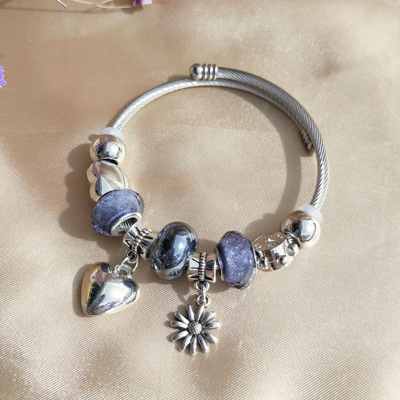 Panjia Multi-element Bracelet Fresh ins Korean Style Girlfriend Bracelet Women's Dream Starry Sky Blue Gentle Style Bracelet