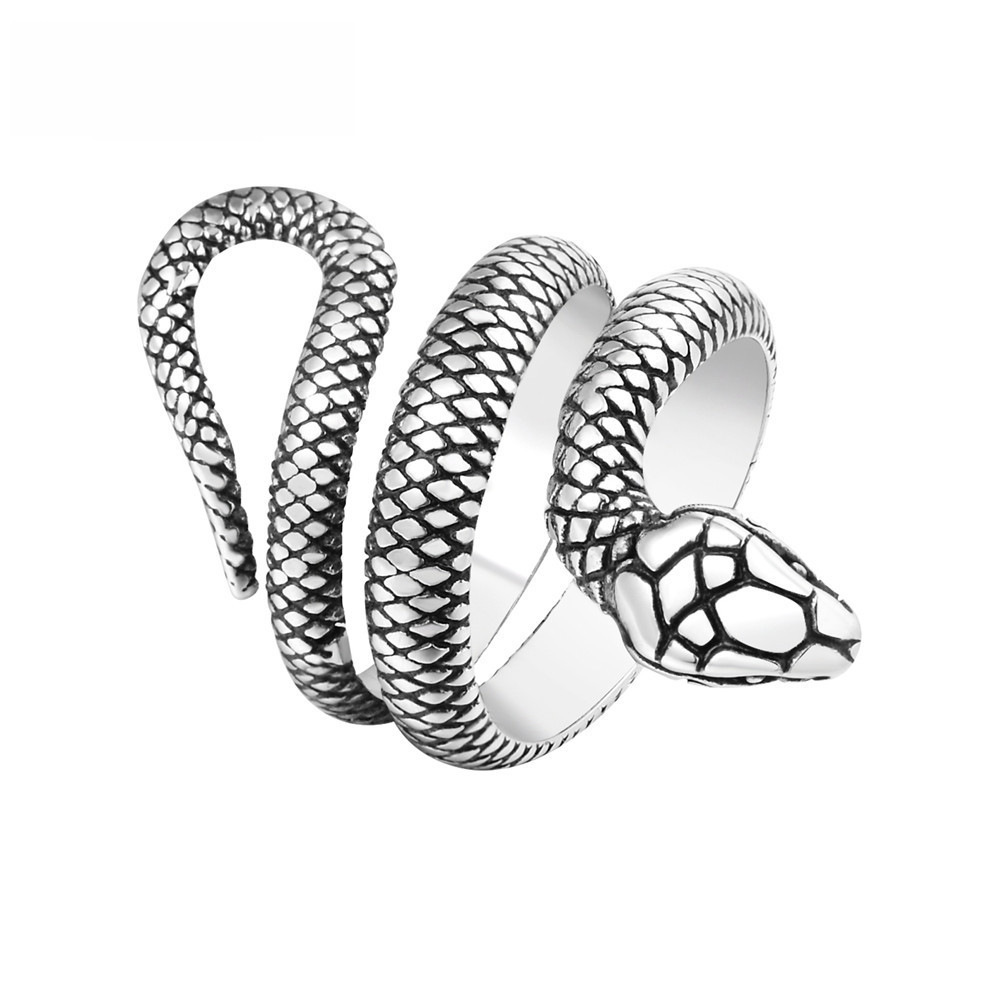 R0490-HK01 jewelry retro personality snake Python titanium steel ring