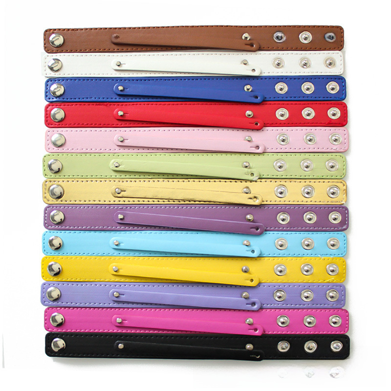 [18+8mm imitation leather hidden buckle double wrist strap] suitable for 8mm letter oil dripping gadgets DIY personality bracelet