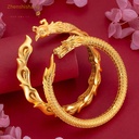 Gold shop window same style Vietnam sand Gold Dragon and Phoenix Open bracelet wedding brass gold plated bracelet factory supply