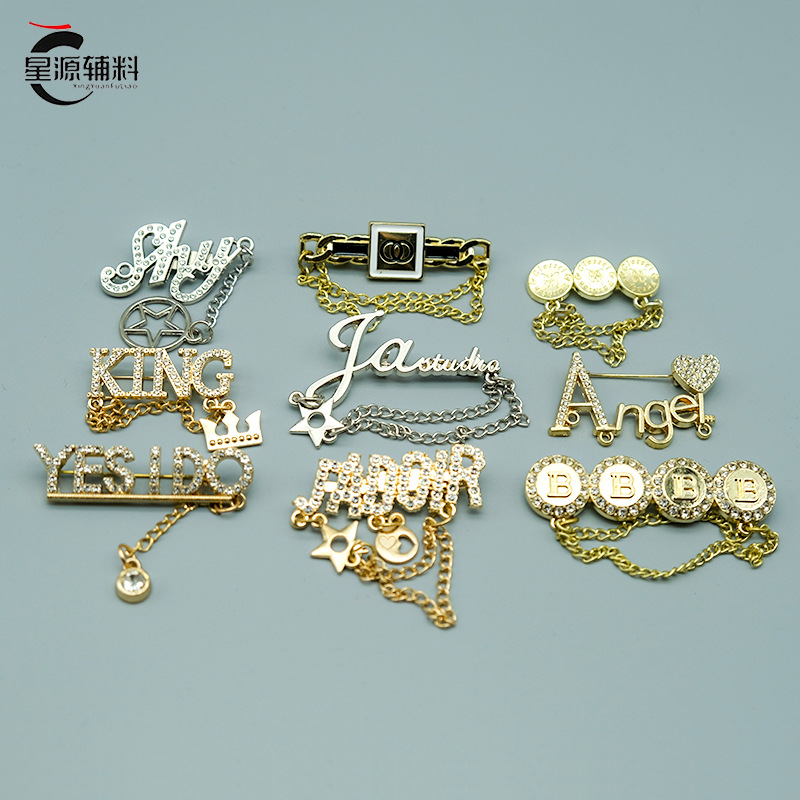 Fashion Bracelet Pin Women's Clothing Buckle Letter Brooch Accessories All-match Accessories Bracket Buckle Jewelry