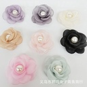 Korean version of 6cm yarn and Pearl burning edge flower Camellia diy headdress clothing shoes and hats bag clothing accessories accessories