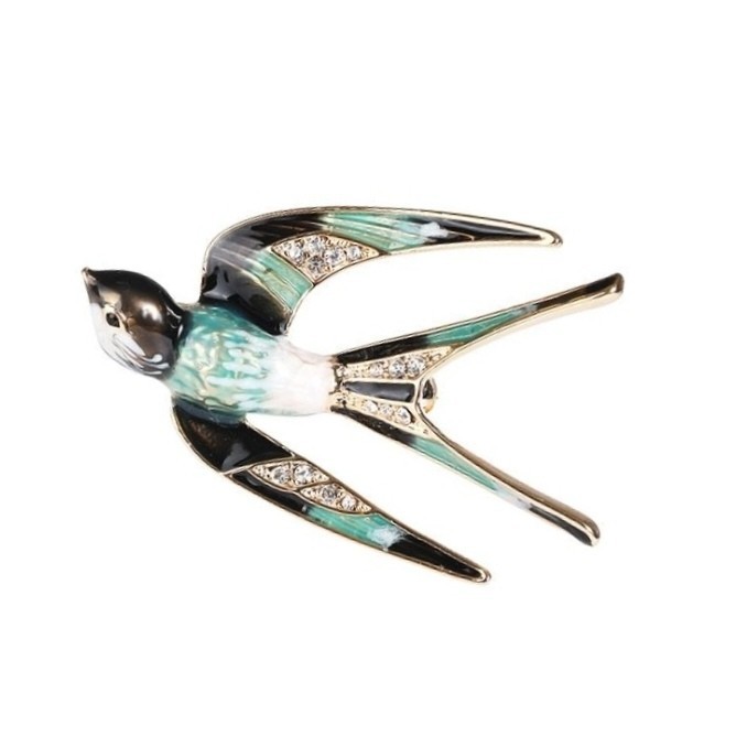 Swallow High-grade Drop Oil Brooch Zinc Alloy Animal Diamond Brooch Jewelry