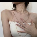 Hot Sexy Necklace Flash Diamond Pendant Tassel Body Chain Chest Chain Bikini Three-Dimensional Back Chain Backless Accessories