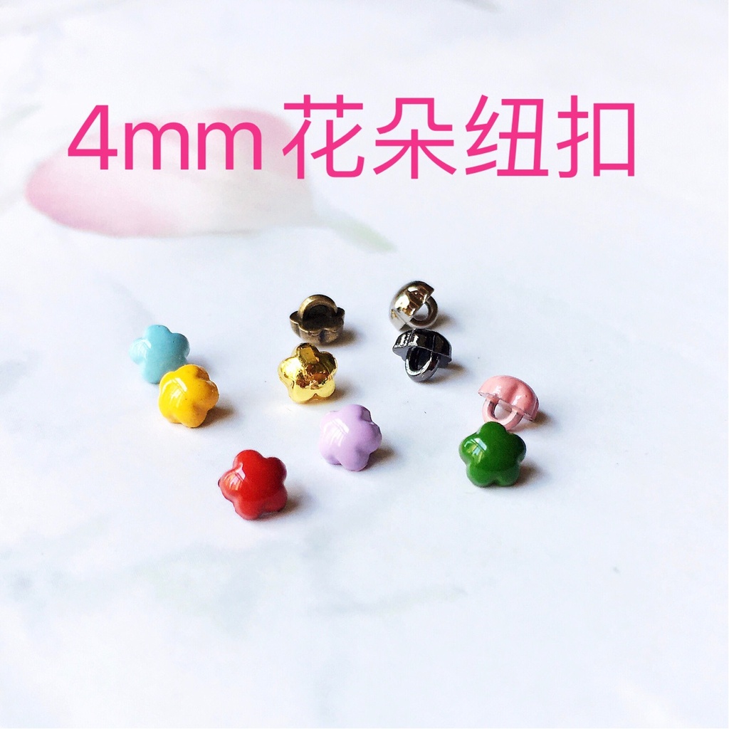 4mm Flower Button Small Mini Button ob11 Small Cloth Doll Button Accessories DIY Accessories