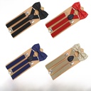 Fun cute factory direct 2.5cm adult 3 clip Y-shaped elastic strap clip set unisex pants strap