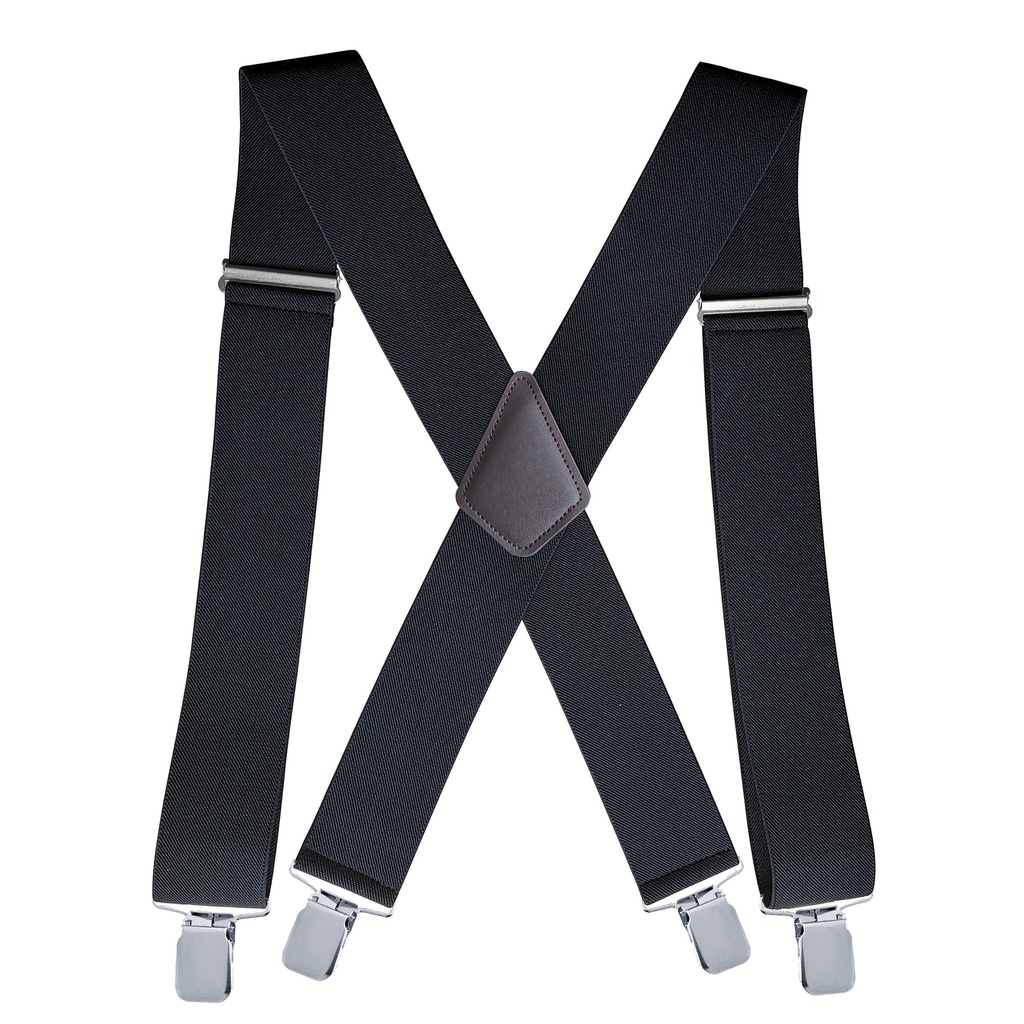 跨境货源 品牌  5CMX型4夹黑色加宽男士背带 工作户外休闲吊裤带