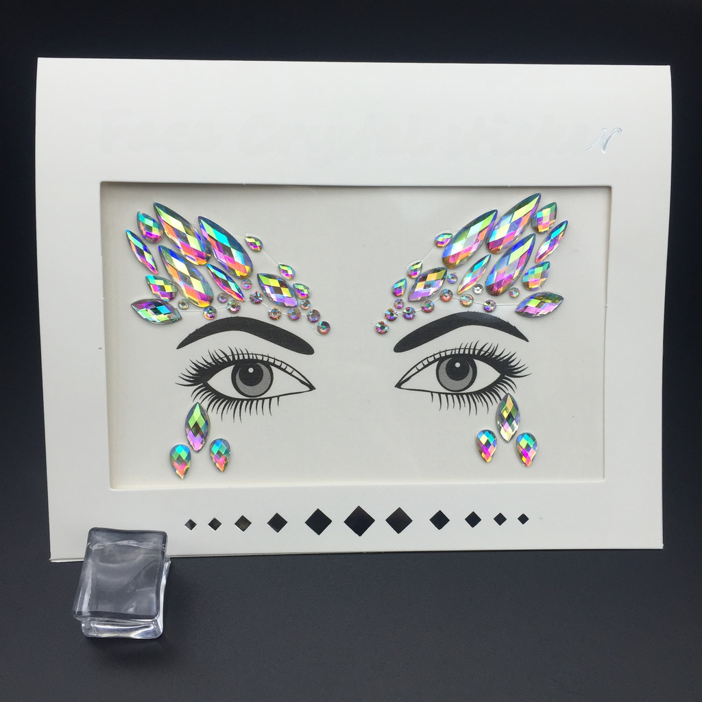 acrylic face rhinestone environmental protection resin diamond face sticker Crystal Diamond eyebrow rhinestone face sticker