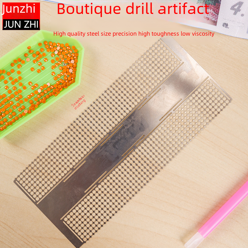 Diamond painting net ruler mold stainless steel ruler nano point drill stick drill ruler cross stitch tools factory outlet