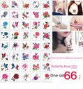 Spot 66 set tattoo stickers small fresh rose tattoo stickers butterfly ankle clavicle simulation tattoo stickers