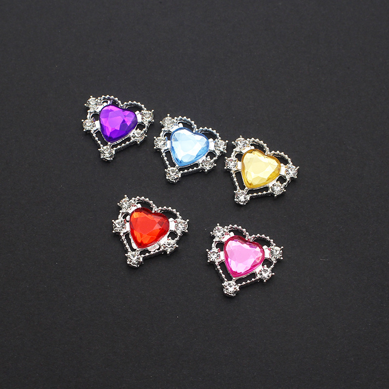 20MM heart-shaped rhinestone accessories DIY clothing headdress earrings mobile phone shell bow accessories