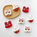 Year Lion Dance Brooch Autumn and Winter Plush Cartoon Rabbit Doll Hat Badge Bag Clothes Accessories Accessories