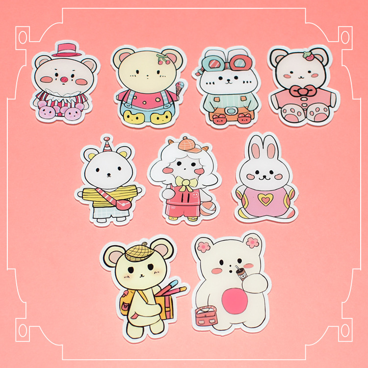 Cute Cute Little Bear Little Rabbit Cute Brooch Acrylic Clothes Bag Jewelry Accessories Patch Cartoon Bear Badge