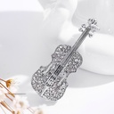 Fashion Personality Violin Brooch Women's All-match Rhinestone Pins Elegant Dropping Oil Corsage Explosions