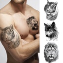 Tattoo decals arm tattoo stickers Tiger Wolf lion dog tattoo stickers animal tattoo flower arm can be customized with pictures