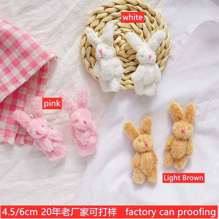 Japanese and Korean Cartoon Cute Plush Joint Rabbit Brooch Clothes Bag Jewelry Accessories DIY Costume Doll