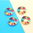 Peace dove United Nations brooch Sustainable Development Goals Medal representative geometric pattern 17 color metal badge