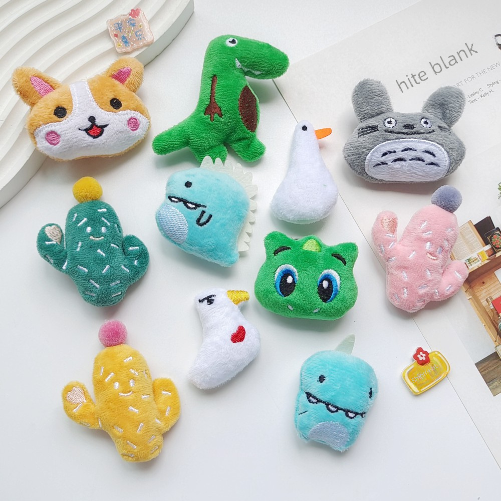 Cartoon plush brooch cactus dinosaur wood dog semi-finished doll shoes and hats clothes bags decorative accessories accessories