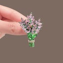 Purple Lavender Brooch High-end Women's Diamond Elegant Fashion Crystal Bouquet Corsage Fixed Accessories Exquisite Pins