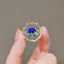 Cute Brooch Japanese High-end Blue Planet Fashionable Anti-stray Pin Coat Scarf Fixed Accessories Badge