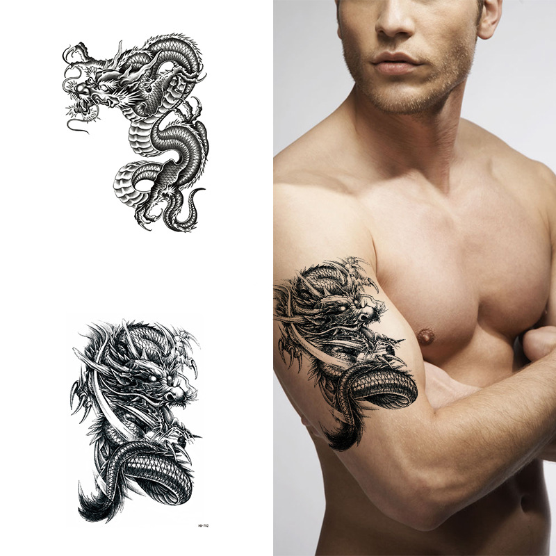 Supply Flower Arm Tattoo Sticker Dragon Tiger Tattoo Sticker Waterproof Tattoo Sticker Tattoo Sticker Flower Arm Tattoo Sticker