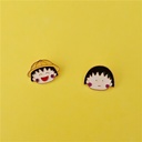 Cute Little Girl Brooch Girl's Heart Badge Cute Japanese Cartoon Men's and Women's Pin Couple's Collar Pin Bag Accessories