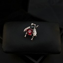 Tramps Anti-running Buckle Retro Bees Rhinestone Brooch Trendy Creative Insect Corsage Creative Pin